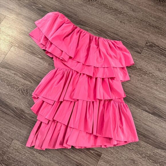 Endless Rose One Shoulder Ruffled Mini Dress New - Picture 3 of 4